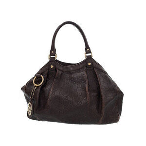 Gucci Guccissima Leather Sukey Tote Shoulder Bag Black